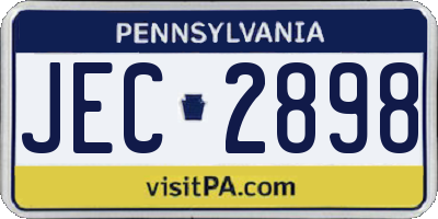 PA license plate JEC2898