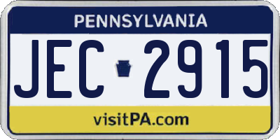 PA license plate JEC2915