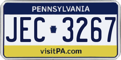 PA license plate JEC3267
