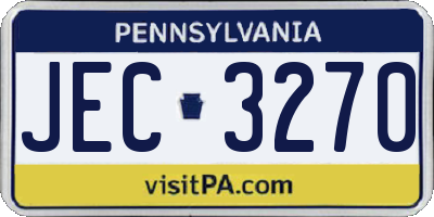 PA license plate JEC3270
