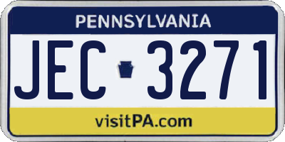 PA license plate JEC3271
