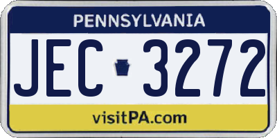 PA license plate JEC3272