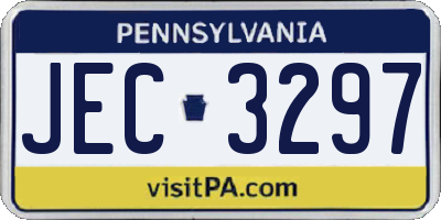 PA license plate JEC3297