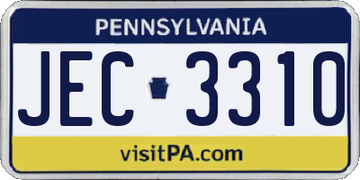 PA license plate JEC3310