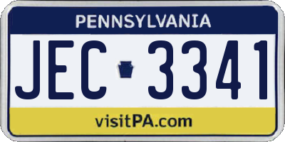 PA license plate JEC3341