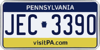 PA license plate JEC3390
