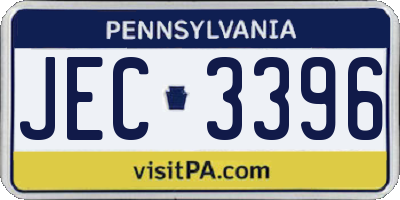 PA license plate JEC3396
