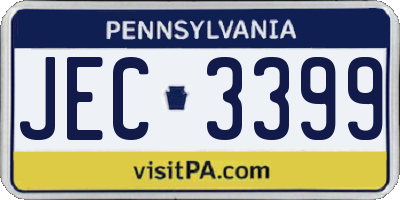 PA license plate JEC3399