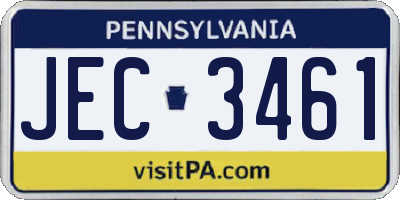 PA license plate JEC3461