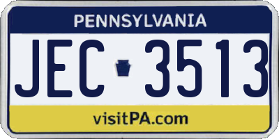 PA license plate JEC3513
