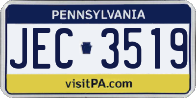 PA license plate JEC3519