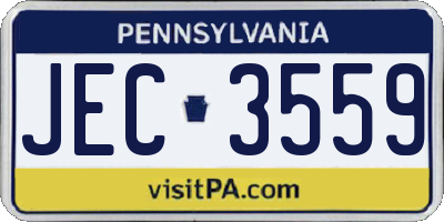 PA license plate JEC3559