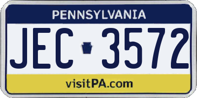 PA license plate JEC3572