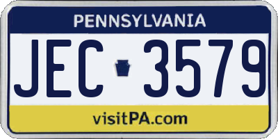 PA license plate JEC3579