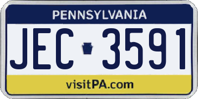 PA license plate JEC3591