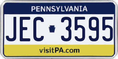 PA license plate JEC3595