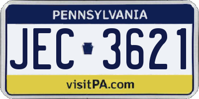 PA license plate JEC3621