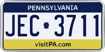 PA license plate JEC3711
