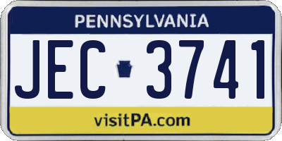 PA license plate JEC3741