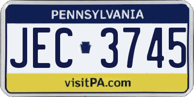 PA license plate JEC3745