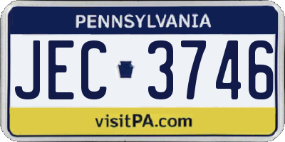 PA license plate JEC3746