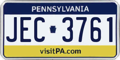 PA license plate JEC3761