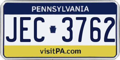 PA license plate JEC3762
