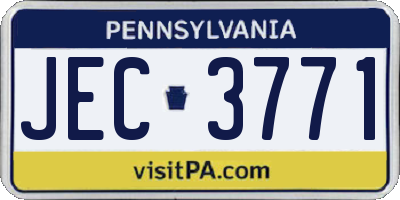 PA license plate JEC3771