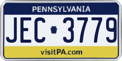 PA license plate JEC3779