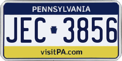 PA license plate JEC3856