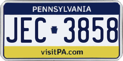 PA license plate JEC3858