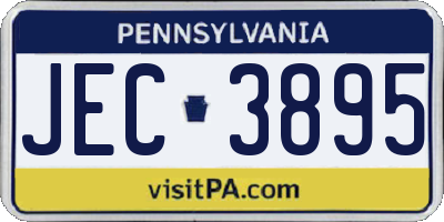PA license plate JEC3895
