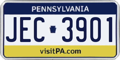 PA license plate JEC3901
