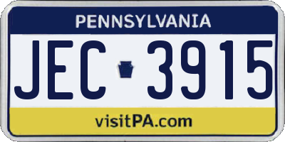 PA license plate JEC3915