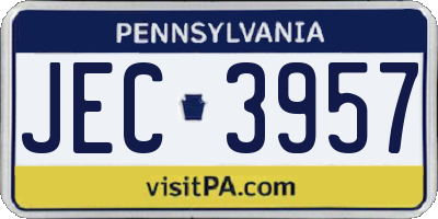 PA license plate JEC3957