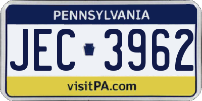 PA license plate JEC3962