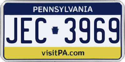 PA license plate JEC3969