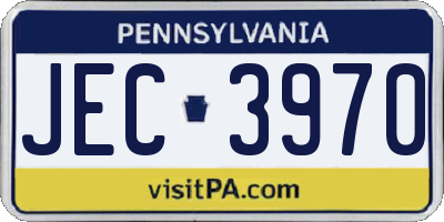 PA license plate JEC3970