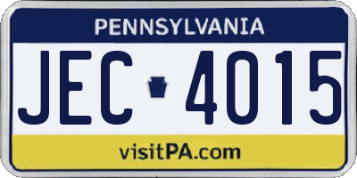 PA license plate JEC4015