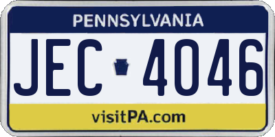 PA license plate JEC4046