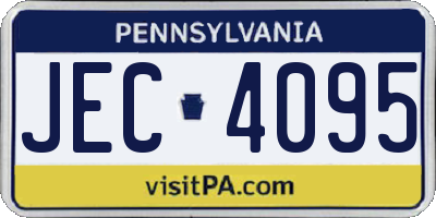 PA license plate JEC4095