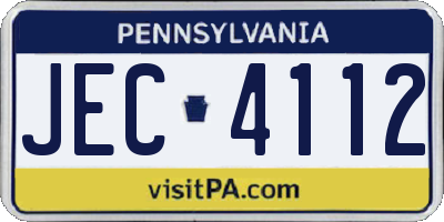 PA license plate JEC4112