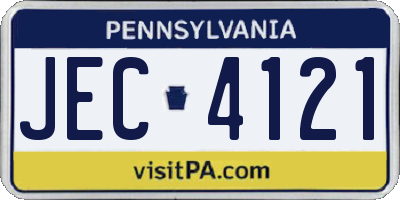 PA license plate JEC4121