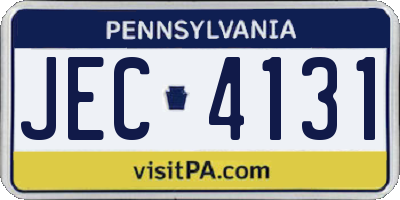 PA license plate JEC4131