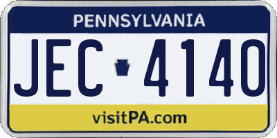 PA license plate JEC4140
