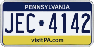 PA license plate JEC4142
