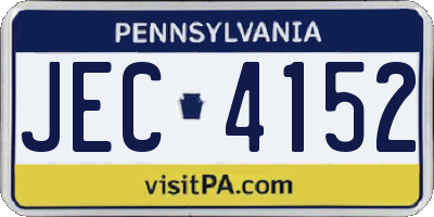 PA license plate JEC4152