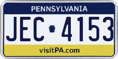 PA license plate JEC4153