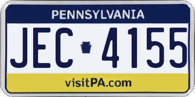PA license plate JEC4155