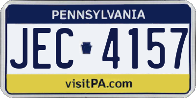 PA license plate JEC4157